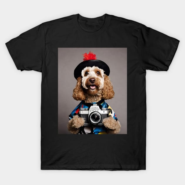 Bad AI photographer dog | Cockapoo T-Shirt T-Shirt by Rainbow Kin Wear